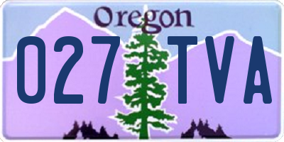 OR license plate 027TVA