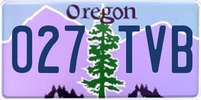 OR license plate 027TVB