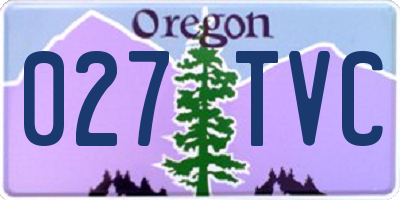 OR license plate 027TVC