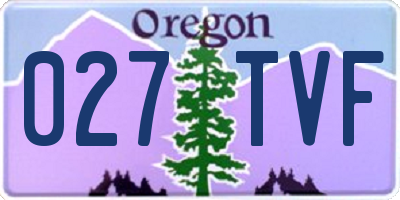 OR license plate 027TVF