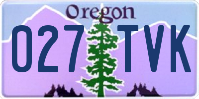 OR license plate 027TVK
