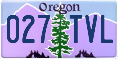 OR license plate 027TVL