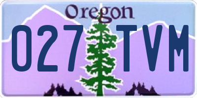 OR license plate 027TVM