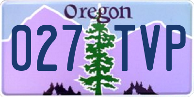 OR license plate 027TVP