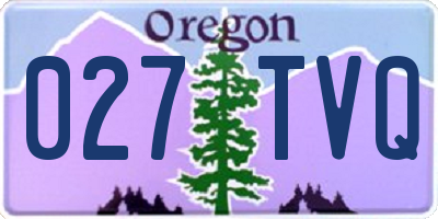 OR license plate 027TVQ