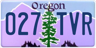 OR license plate 027TVR