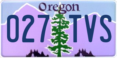 OR license plate 027TVS