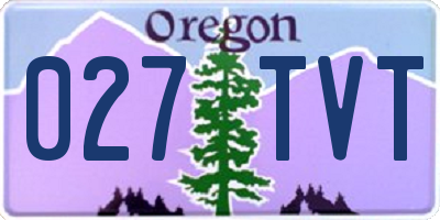 OR license plate 027TVT