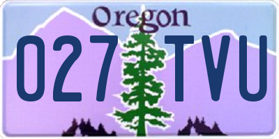 OR license plate 027TVU