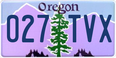 OR license plate 027TVX