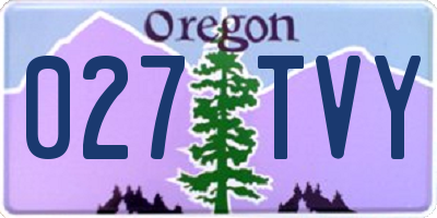 OR license plate 027TVY