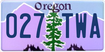 OR license plate 027TWA