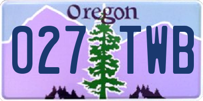 OR license plate 027TWB