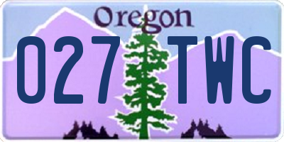 OR license plate 027TWC