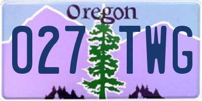 OR license plate 027TWG