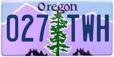 OR license plate 027TWH