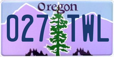 OR license plate 027TWL