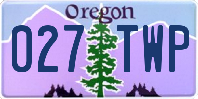 OR license plate 027TWP