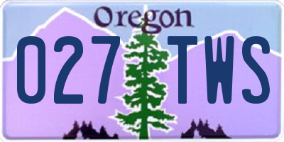 OR license plate 027TWS