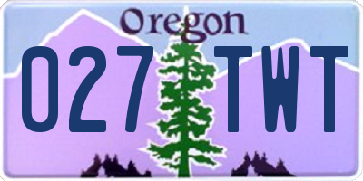 OR license plate 027TWT