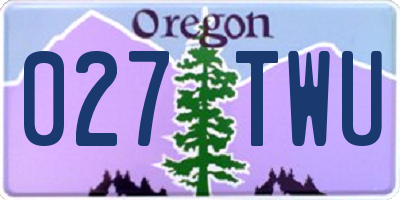 OR license plate 027TWU