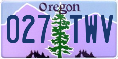 OR license plate 027TWV
