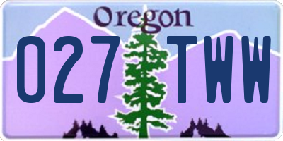 OR license plate 027TWW