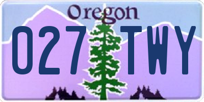 OR license plate 027TWY