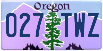 OR license plate 027TWZ