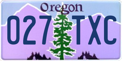 OR license plate 027TXC