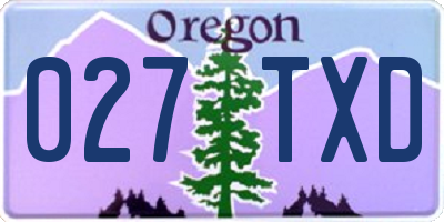 OR license plate 027TXD