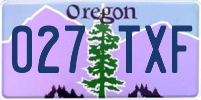 OR license plate 027TXF