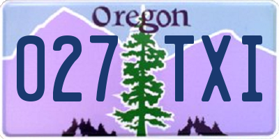 OR license plate 027TXI