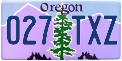 OR license plate 027TXZ
