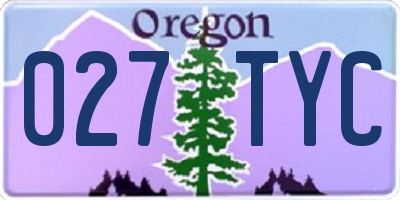 OR license plate 027TYC