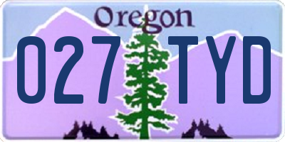 OR license plate 027TYD