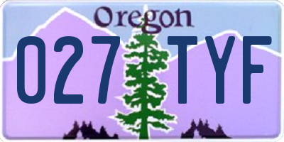 OR license plate 027TYF
