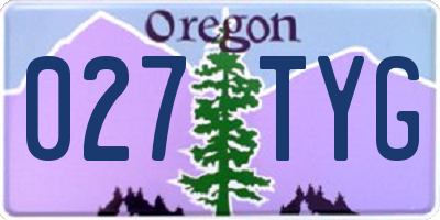 OR license plate 027TYG