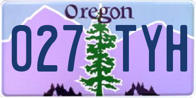 OR license plate 027TYH