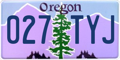 OR license plate 027TYJ