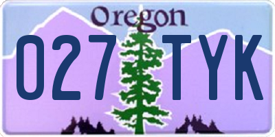 OR license plate 027TYK