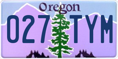 OR license plate 027TYM