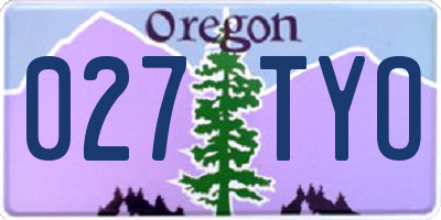 OR license plate 027TYO
