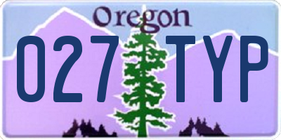 OR license plate 027TYP