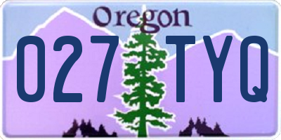 OR license plate 027TYQ