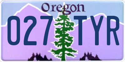 OR license plate 027TYR
