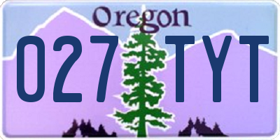 OR license plate 027TYT