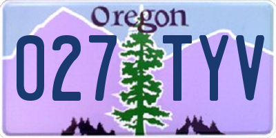 OR license plate 027TYV