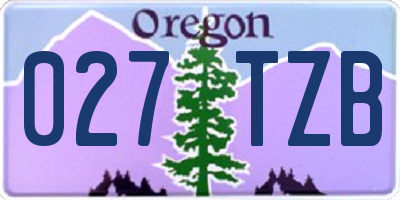 OR license plate 027TZB