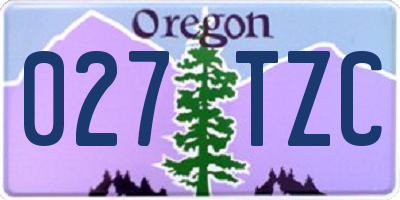 OR license plate 027TZC